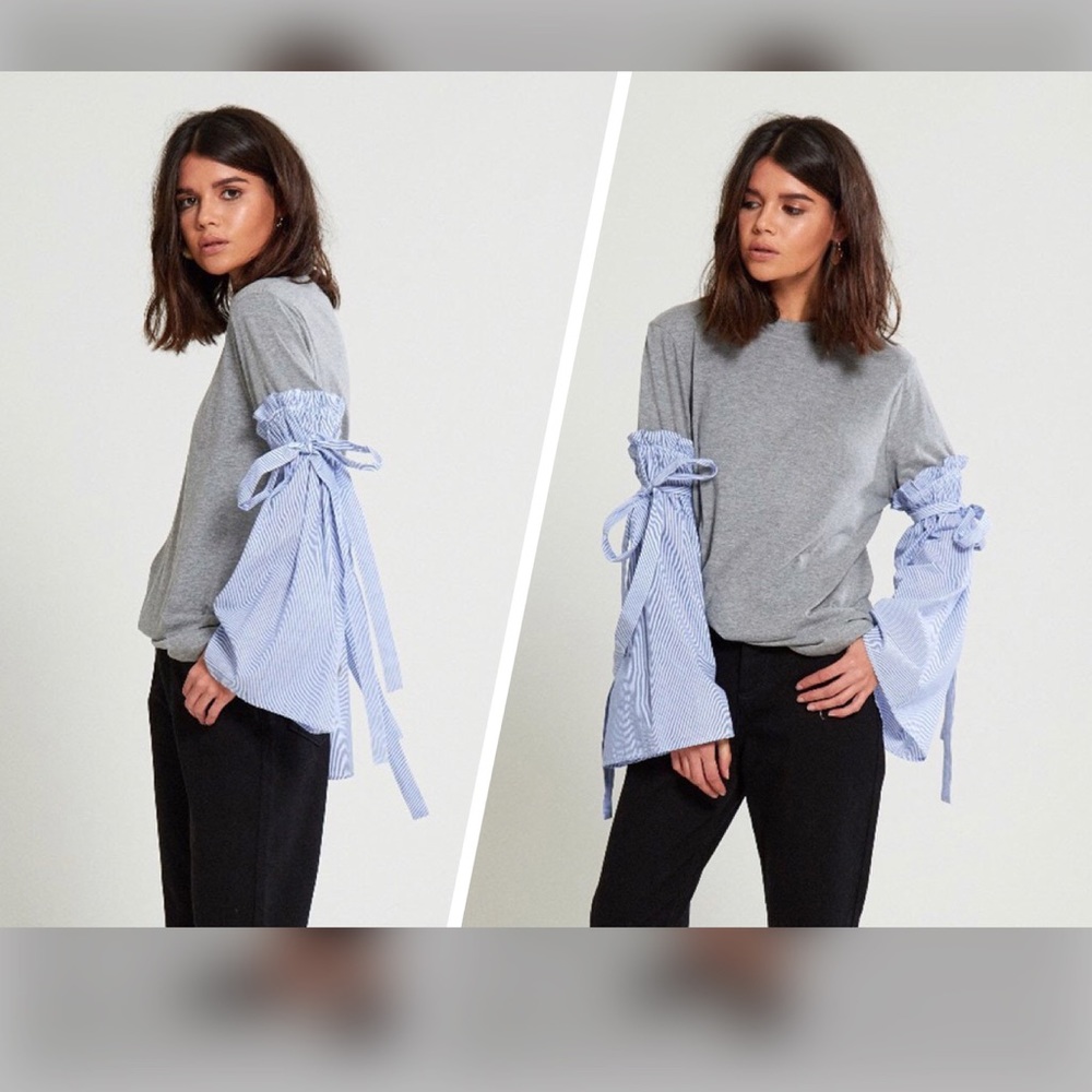 So soft and adorable poplin bell sleeve top! ❤️